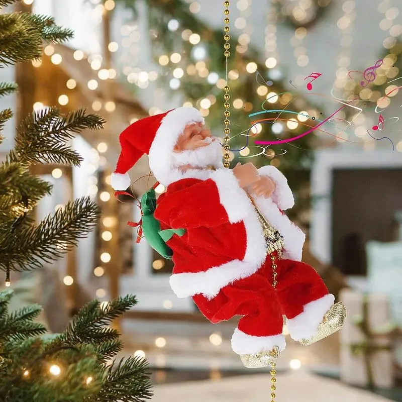 🔥2024 BEST GIFT TO FAMILY🔥Electric Chimney Climbing Santa Claus Musical Toys